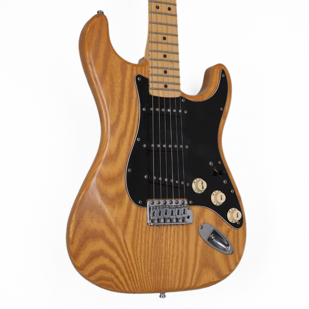 1980s Fender Japan ST72-55 Stratocaster Electric Guitar in Natural Ash Finish