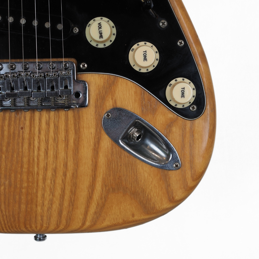 1980s Fender Japan ST72-55 Stratocaster Electric Guitar in Natural Ash Finish