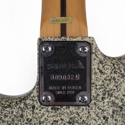 Samick SV-430 SSBK Stratocaster-Style Electric Guitar in Custom Yellow & Black Speckled Finish