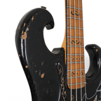 1977 Ibanez Black Eagle Electric Bass Guitar in Worn Gloss Black