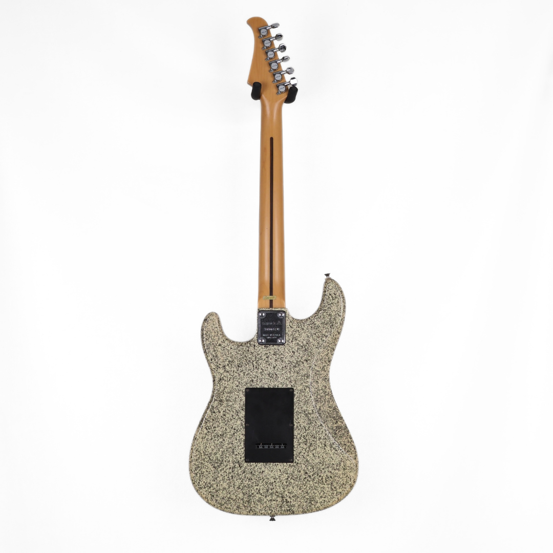 Samick SV-430 SSBK Stratocaster-Style Electric Guitar in Custom Yellow & Black Speckled Finish