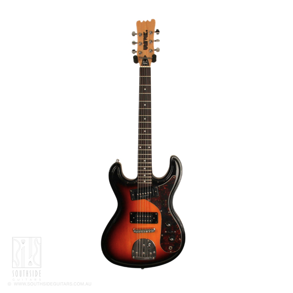 Eastwood Univox Hi-Flier Custom Reissue Electric Guitar in Sunburst Rose (Modified)