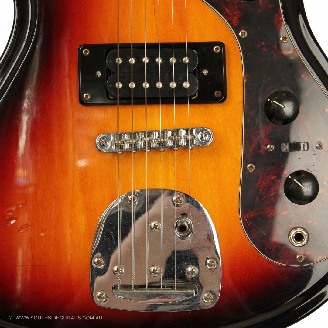 Eastwood Univox Hi-Flier Custom Reissue Electric Guitar in Sunburst Rose (Modified)