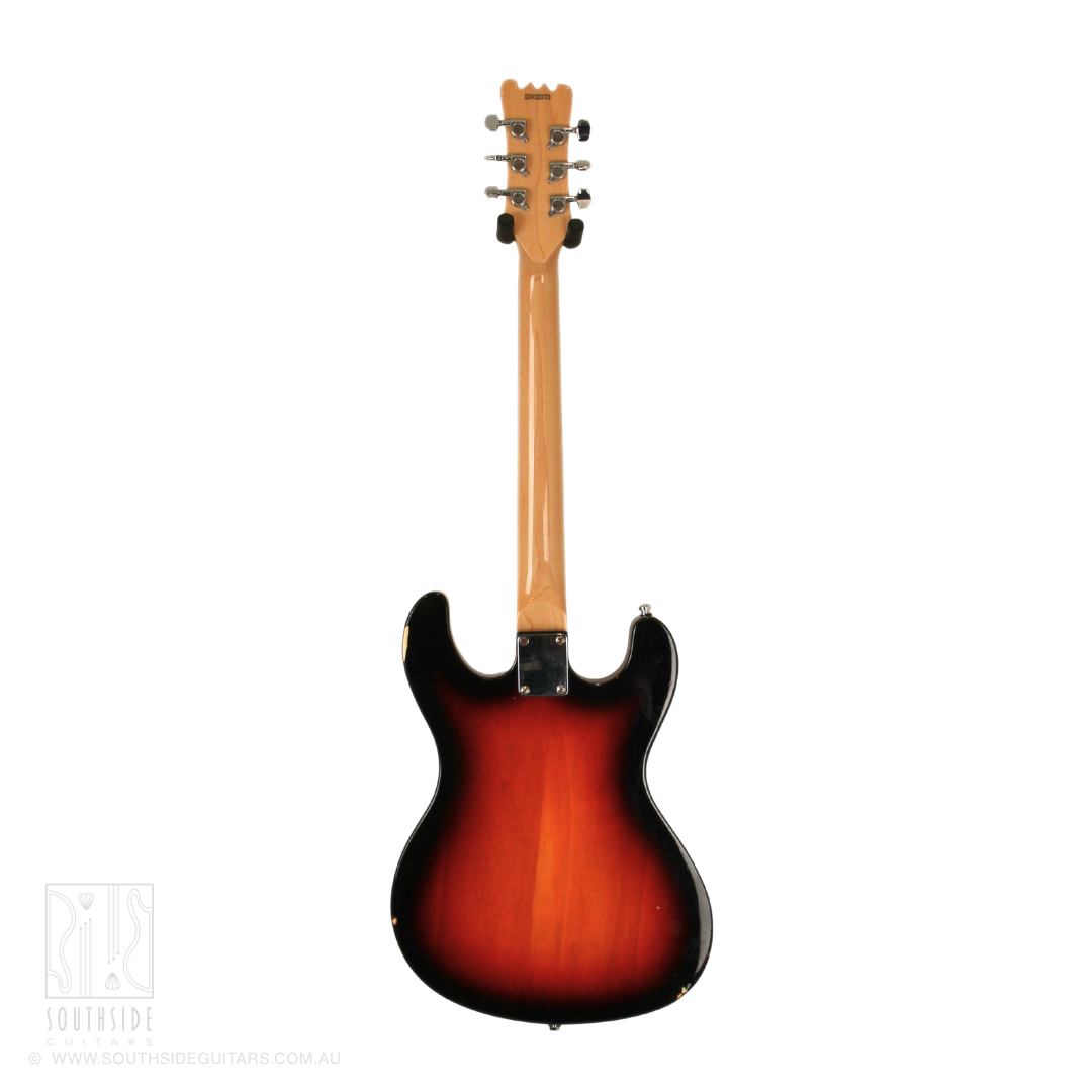 Eastwood Univox Hi-Flier Custom Reissue Electric Guitar in Sunburst Rose (Modified)