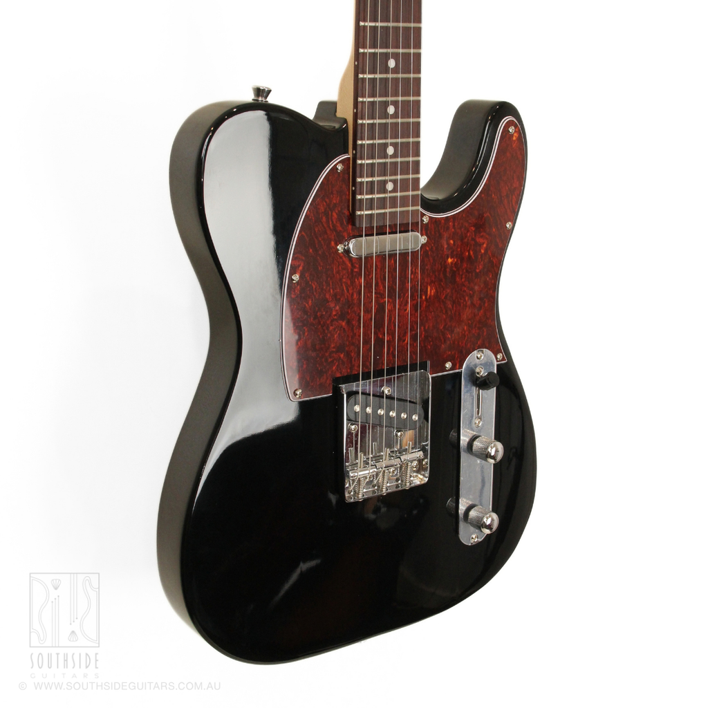 Aria ARTEG002TTBK TEG-Series T-Style Electric Guitar in Gloss Black