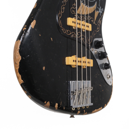 1977 Ibanez Black Eagle Electric Bass Guitar in Worn Gloss Black