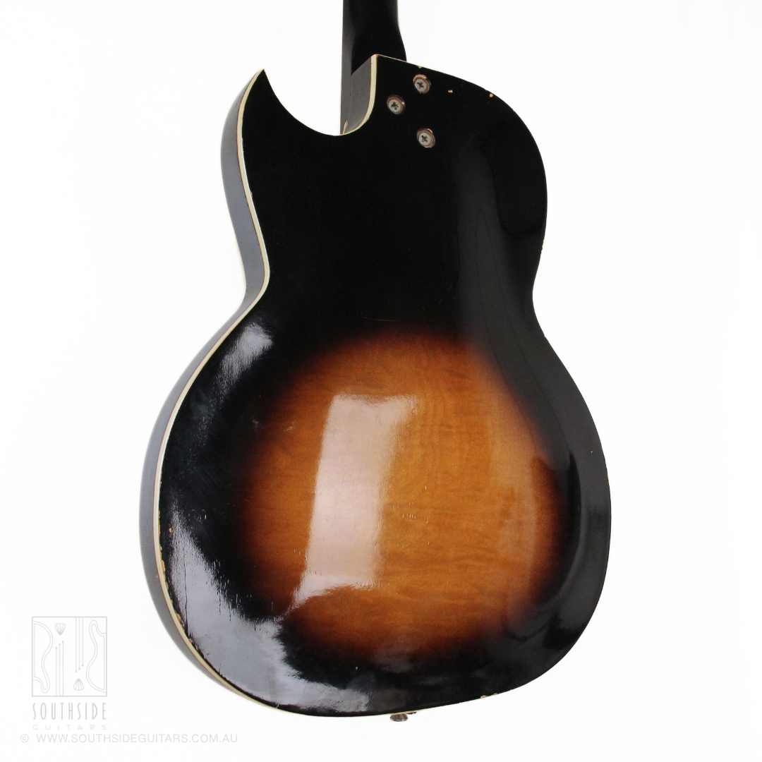 1960s Kay K573 TrueTone Speed Demon Thinline Semi-Hollowbody Electirc Guitar in Tobacco Sunburst