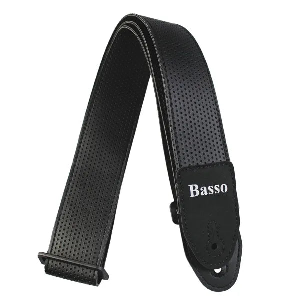 Basso SF118 Black Synthetic Micro Chequered Guitar Strap