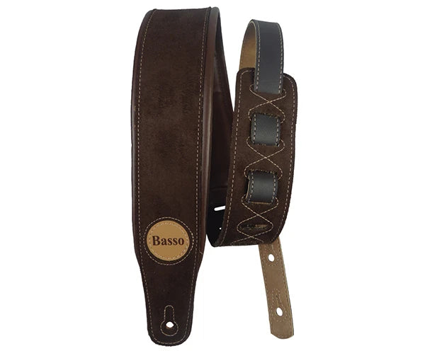 Basso CLA04 Synthetic Suede Brown Guitar Strap