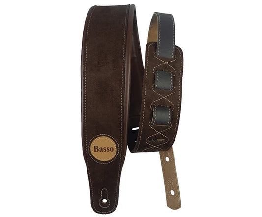 Basso CLA04 Synthetic Suede Brown Guitar Strap