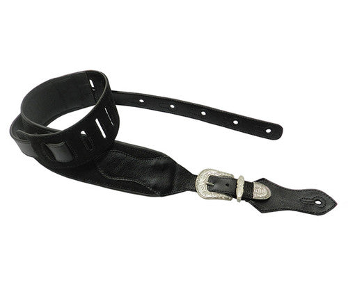 Basso DA253 Country w/buckle Black Leather Guitar Strap