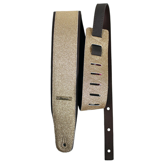 Basso CLA45 Glitter Classic Stage Series Light Gold Glitter Guitar Strap