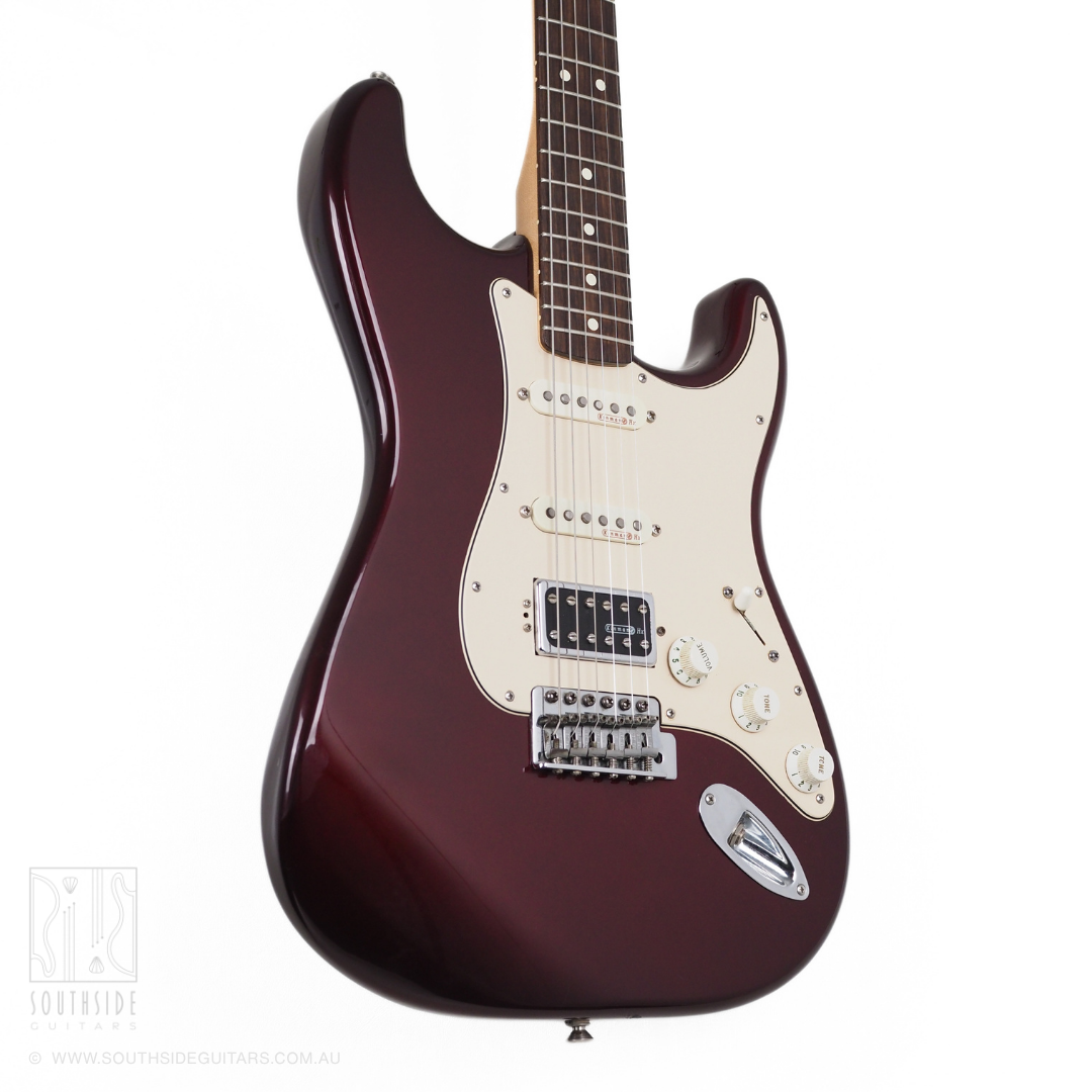Fender Standard Strat HSS Mexican Electric Guitar in Midnight Wine (with Kinman Pickups)