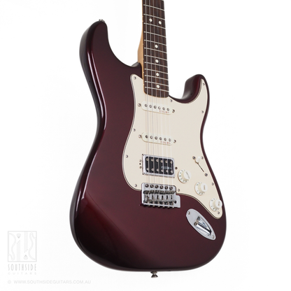 Fender Standard Strat HSS Mexican Electric Guitar in Midnight Wine (with Kinman Pickups)