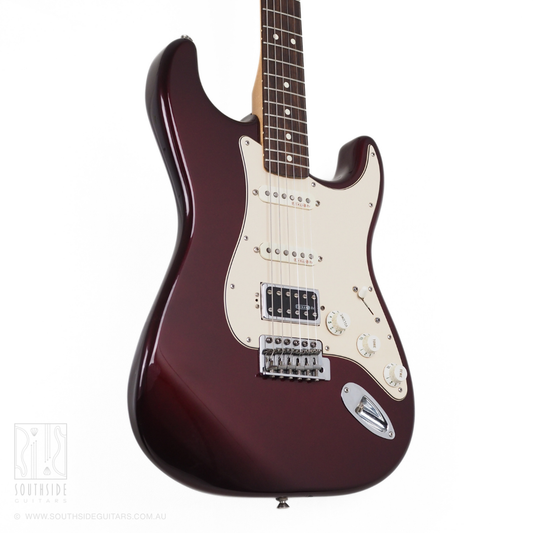 Fender Standard Strat HSS Mexican Electric Guitar in Midnight Wine (with Kinman Pickups)