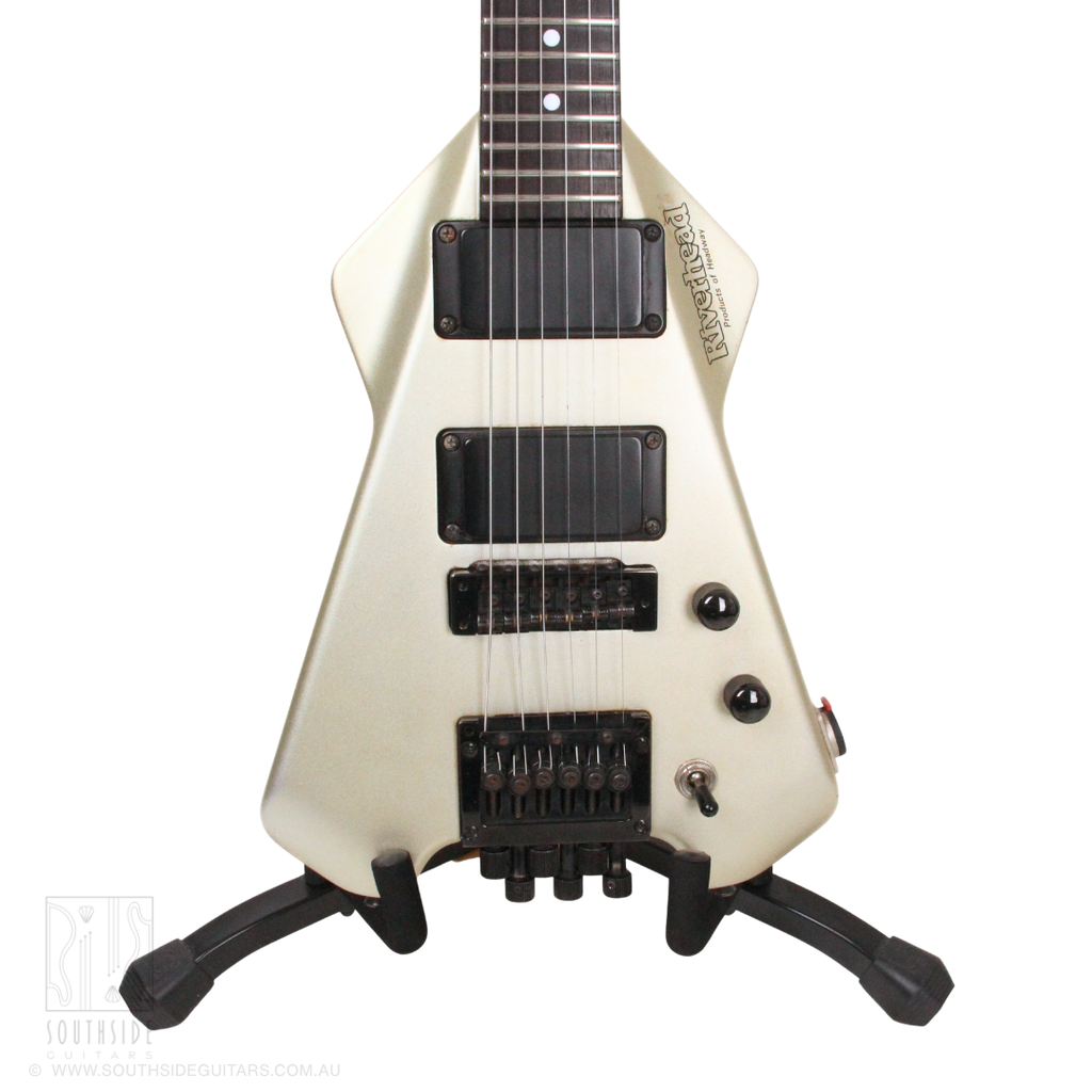 1980s Riverhead RUG-2090 Unicorn Headless Electric Guitar in Silver