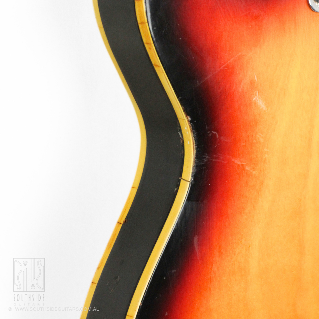 1960s Ibanez 496 Semi-Hollowbody Electric Guitar in Camel Sunburst