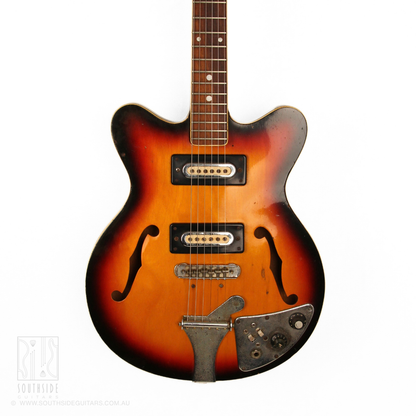 1960s Ibanez 496 Semi-Hollowbody Electric Guitar in Camel Sunburst