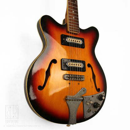 1960s Ibanez 496 Semi-Hollowbody Electric Guitar in Camel Sunburst