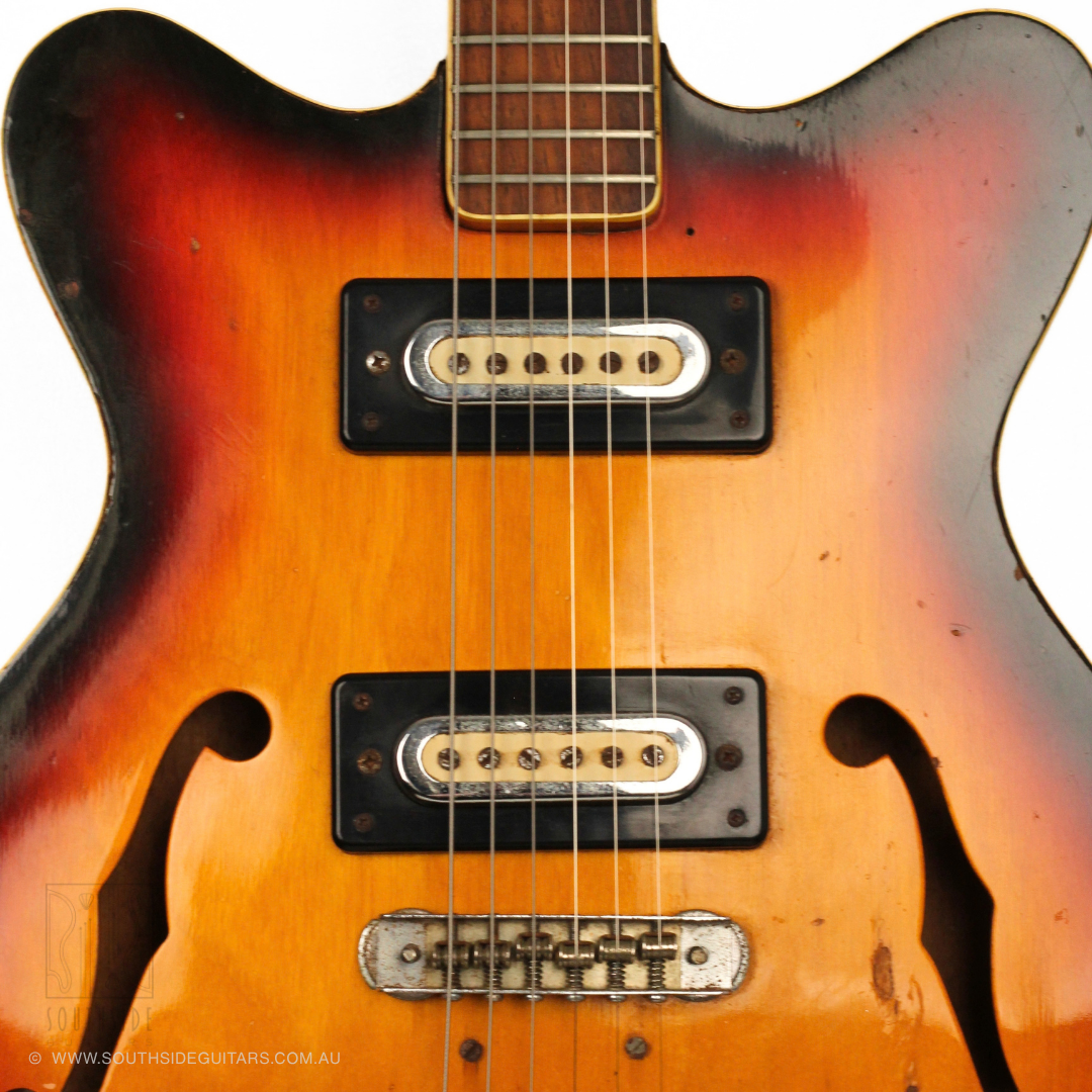 1960s Ibanez 496 Semi-Hollowbody Electric Guitar in Camel Sunburst