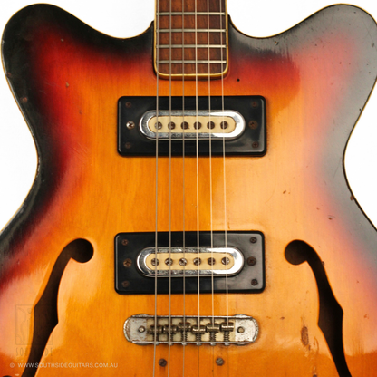 1960s Ibanez 496 Semi-Hollowbody Electric Guitar in Camel Sunburst