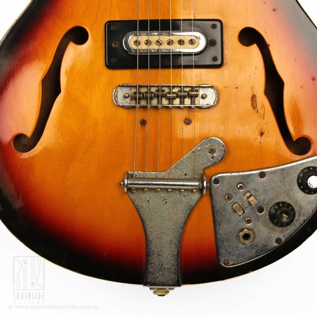 1960s Ibanez 496 Semi-Hollowbody Electric Guitar in Camel Sunburst