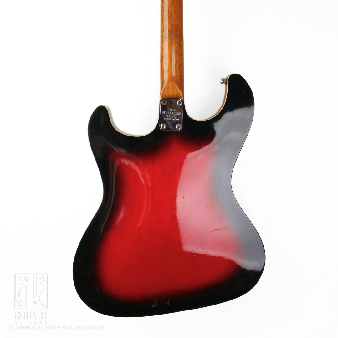 1960s Aria MIJ Offset Hollowbody Thinline Electric Guitar in Red Burst