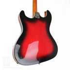 1960s Aria MIJ Offset Hollowbody Thinline Electric Guitar in Red Burst
