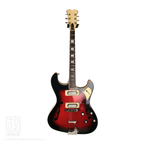 1960s Aria MIJ Offset Hollowbody Thinline Electric Guitar in Red Burst