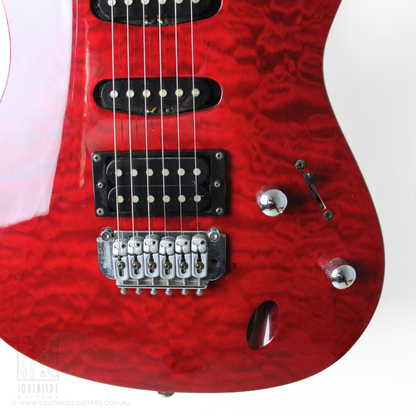2005 Ibanez SA160QM SA Series Electric Guitar in Transparent Red