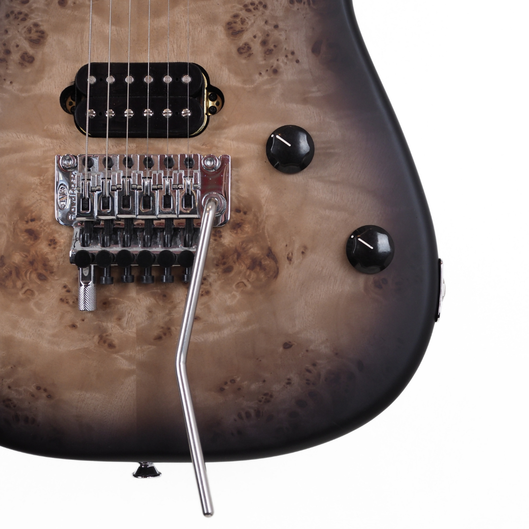 2022 EVH 5150 Deluxe Poplar Burl Electric Guitar in Black Burst