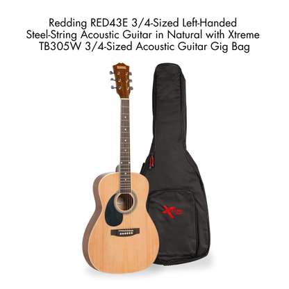 Southside Pack: Redding RED34LH 3/4-Sized Left-Handed Steel-String Acoustic Guitar in Natural Finish
