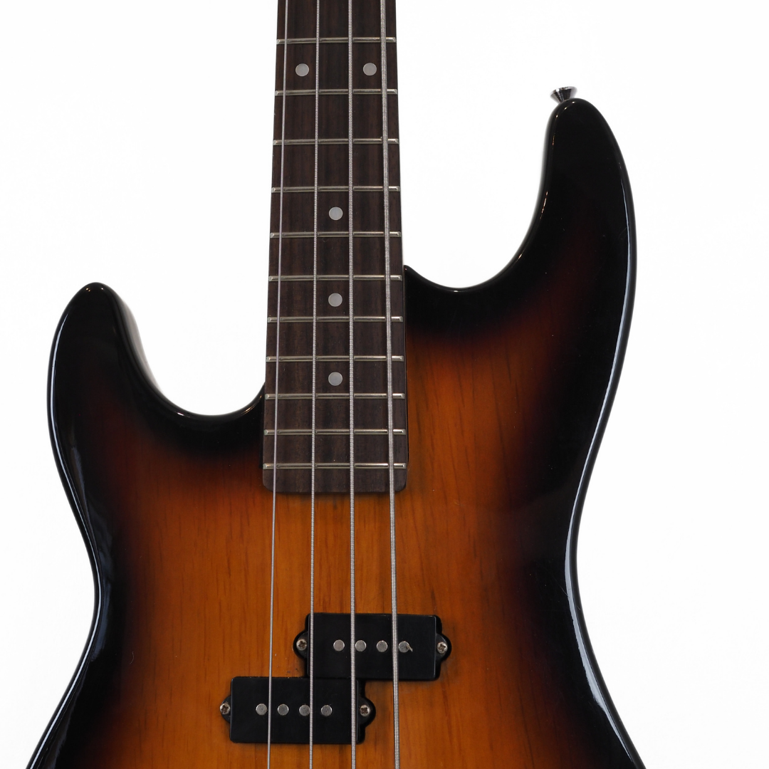 ARIA STB Series Left-Handed PJ-Style Electric Bass Guitar in Sunburst