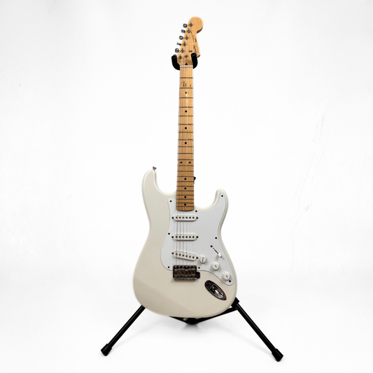 Early 90s Squier by Fender MIJ Stratocaster Electric Guitar in Vintage White Gloss