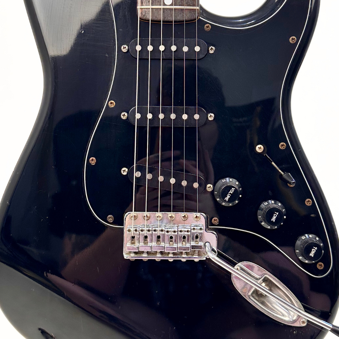 1983 Squier By Fender SQ '72 Reissue Stratocaster Electric Guitar in Gloss Black