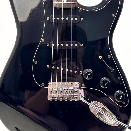 1983 Squier By Fender SQ '72 Reissue Stratocaster Electric Guitar in Gloss Black