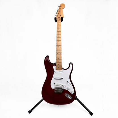 Unbranded Stratocaster-Style Electric Guitar in Wine Red
