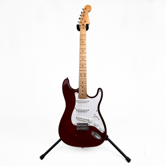 Unbranded Stratocaster-Style Electric Guitar in Wine Red