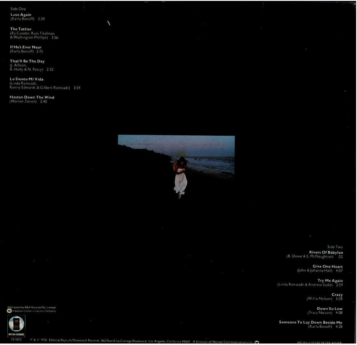 Linda Ronstadt – Hasten Down The Wind (Vinyl, LP, Album, Stereo, Gatefold)
