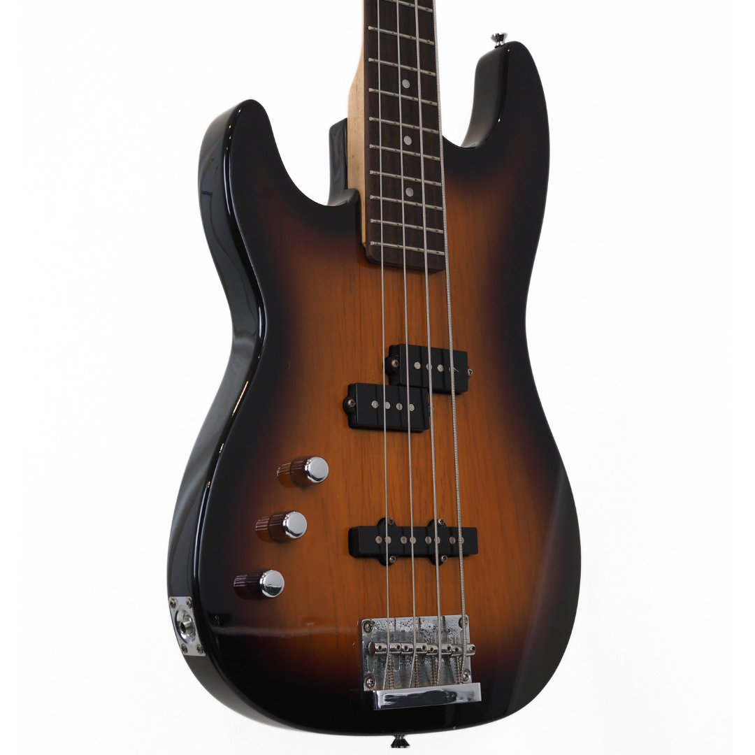 ARIA STB Series Left-Handed PJ-Style Electric Bass Guitar in Sunburst