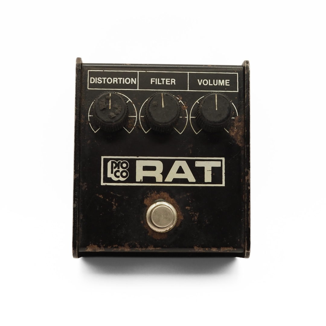 1986 ProCo Rat Flat Box Distortion Effects Pedal (LM308N Loaded)