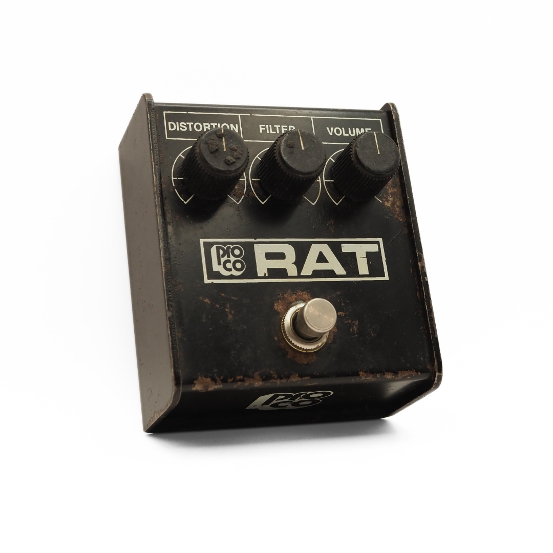 1986 ProCo Rat Flat Box Distortion Effects Pedal (LM308N Loaded)