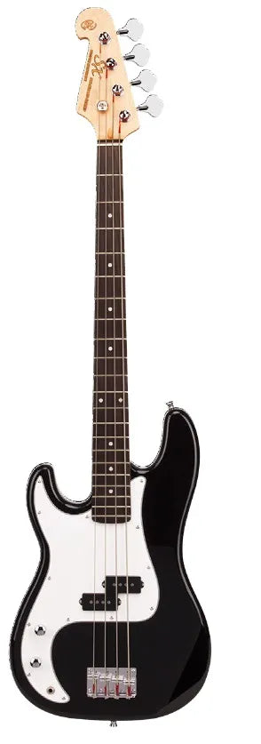 SX SB2SKLHB Precision-Style Left-Handed Full-Sized Bass Guitar Pack in Black