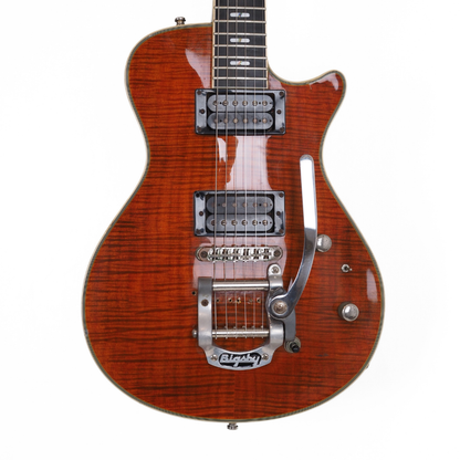 2008 Hagstrom Ultra Swede with Bigsby Vibrato System in Transparent Cherry Flame