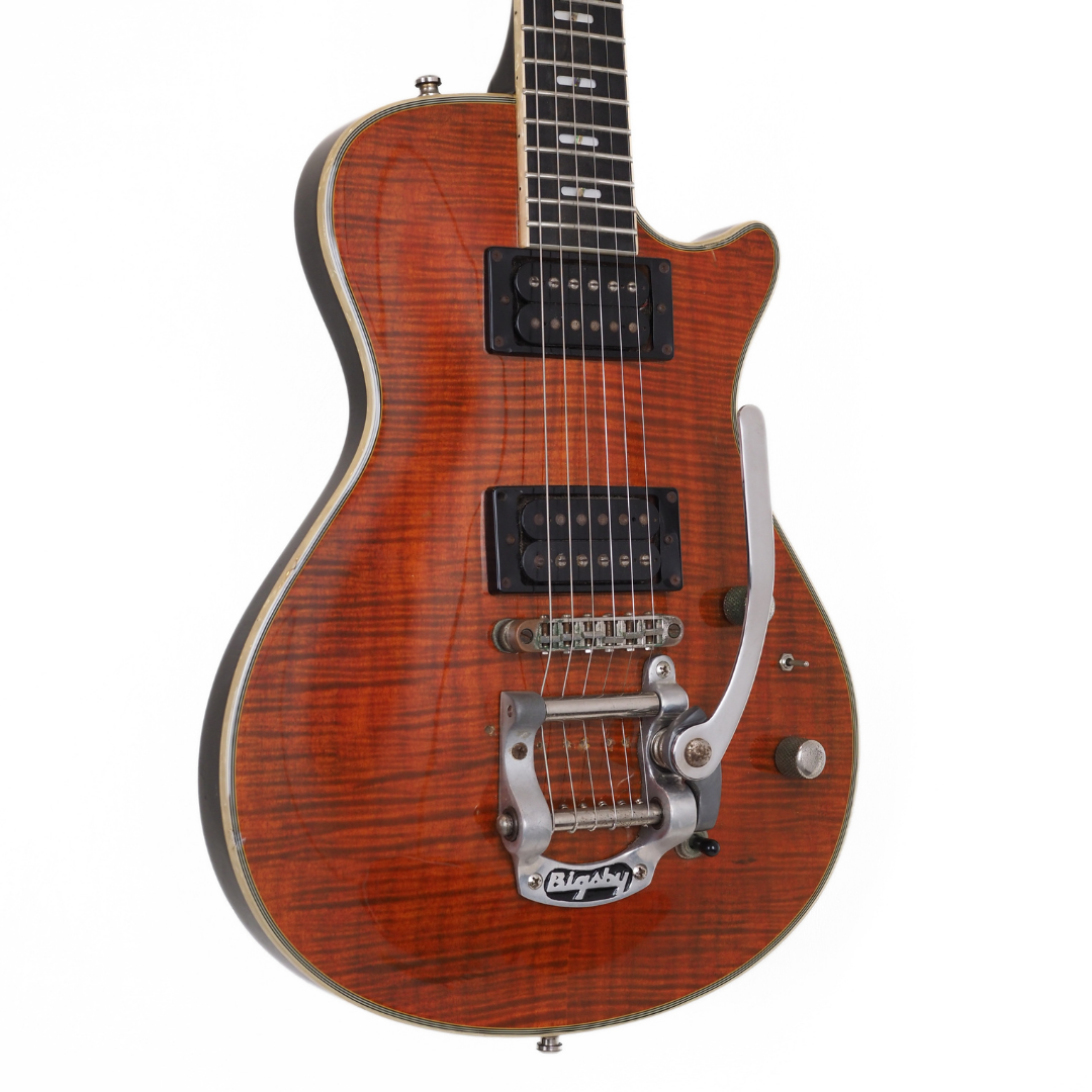 2008 Hagstrom Ultra Swede with Bigsby Vibrato System in Transparent Cherry Flame