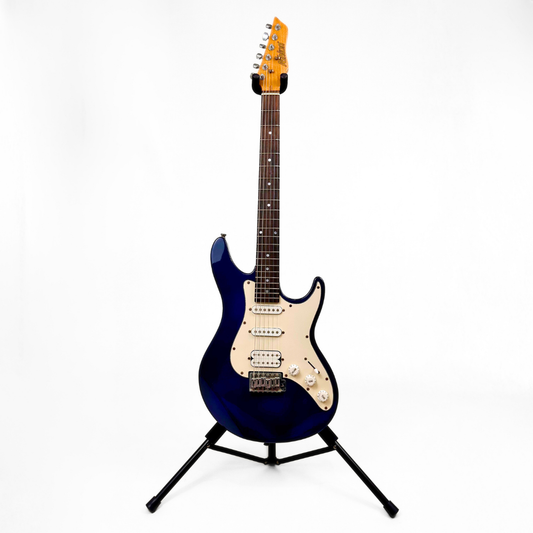 Ashton HSS Stratocaster-Style  Electric Guitar with Built in Tuner in Gloss Blue