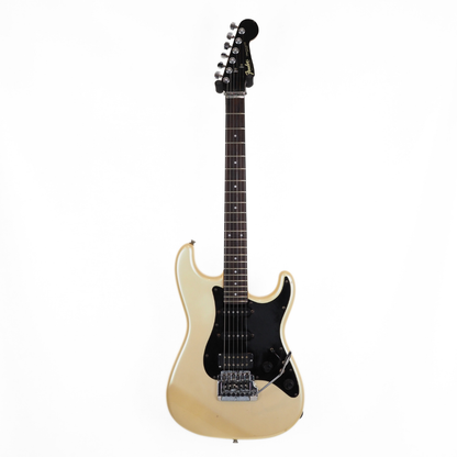 1980s Fender Contemporary MIJ Stratocaster Electric Guitar in Aged Pearl White Finish