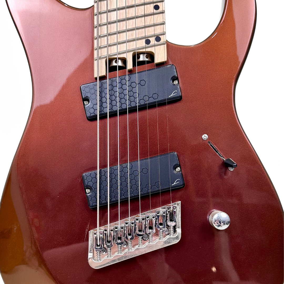 Legator Ninja N8FS-RCS 8-String, Fanned/Fanned-Fret Multi-Scale Electric Guitar in Red Colour Shift Finish