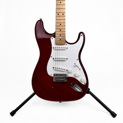 Unbranded Stratocaster-Style Electric Guitar in Wine Red