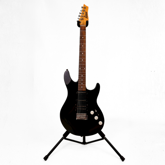 Ashton Stratocaster-Style Electric Guitar with In-Built Tuner in Gloss Black